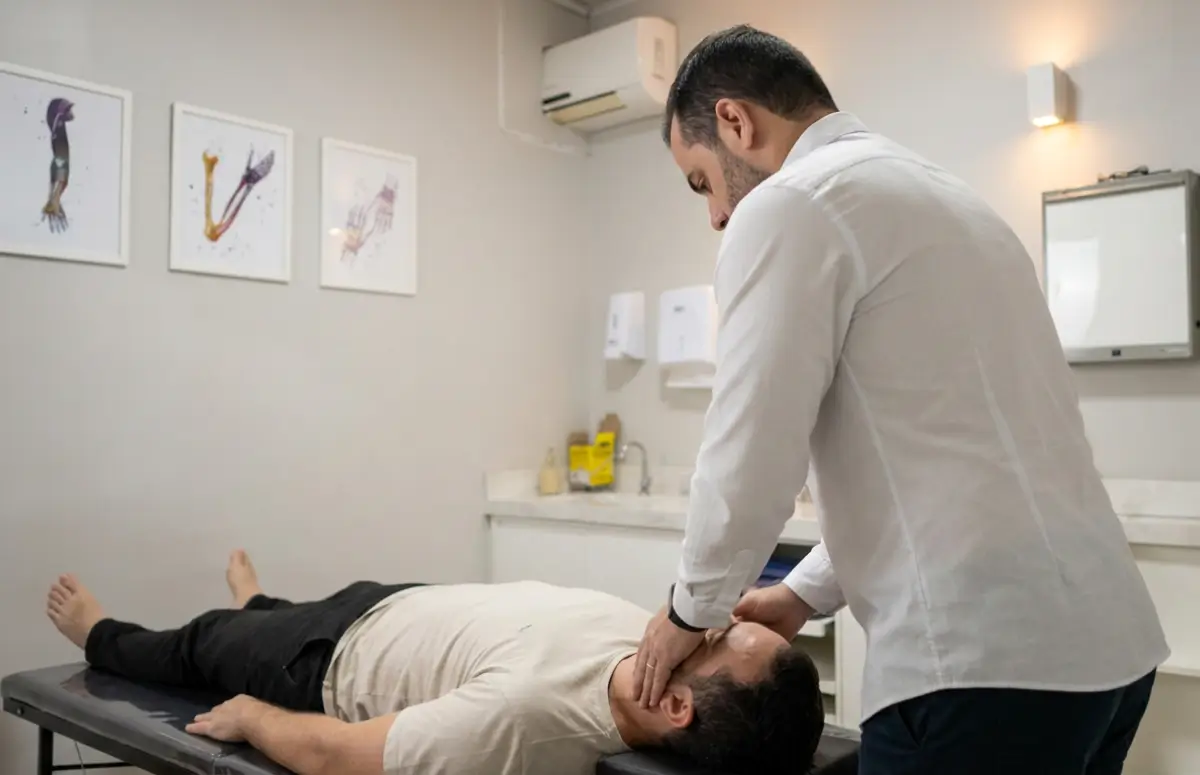 Atendimento de osteopatia na Clínica Equilíbrio